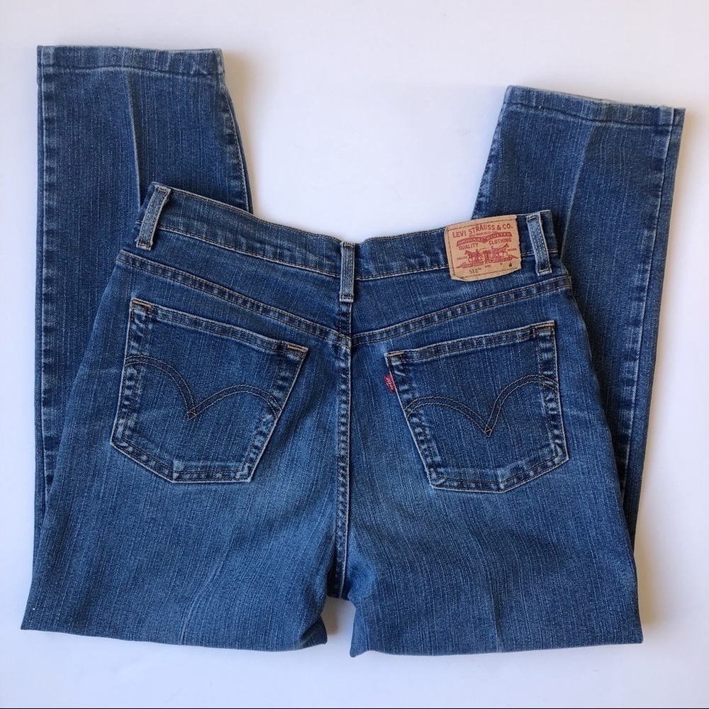 Levis 512 Classic Slim Tapered Leg Pleated Y2K 90s Mom Jeans Size 12 Vintage - Picture 8 of 10